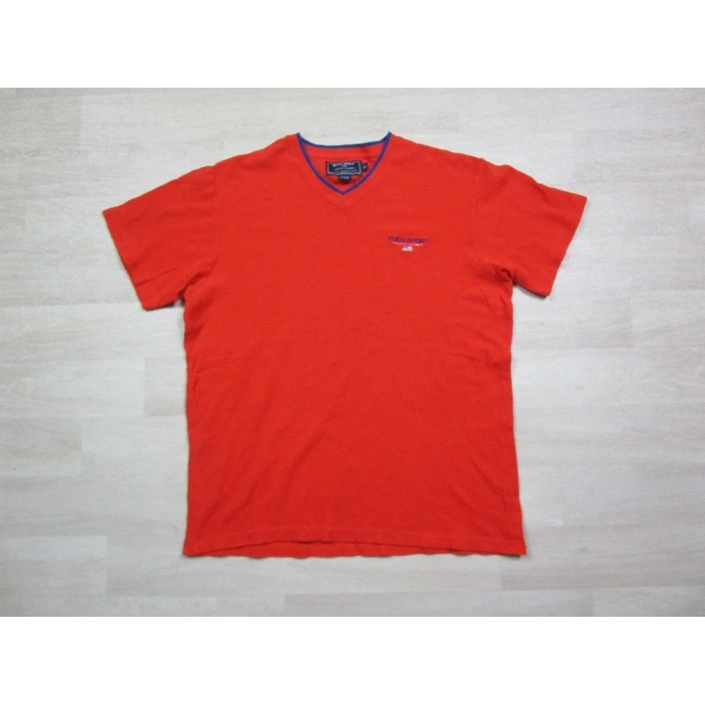Vintage 90s Polo Sport Ralph Lauren Mens XL Spell Out Thermal Waffle Knit Shirt